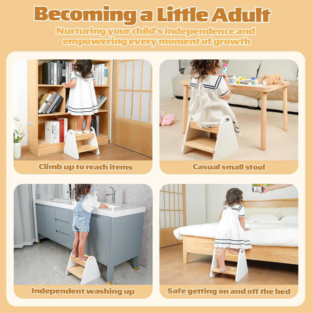 JPMKPD toddler step stool smooth finish surface is easy to wipe clean