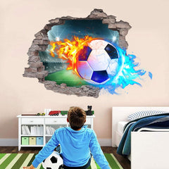 JQPYGB 3D soccer wall sticker player brings action-ready decor to bedrooms