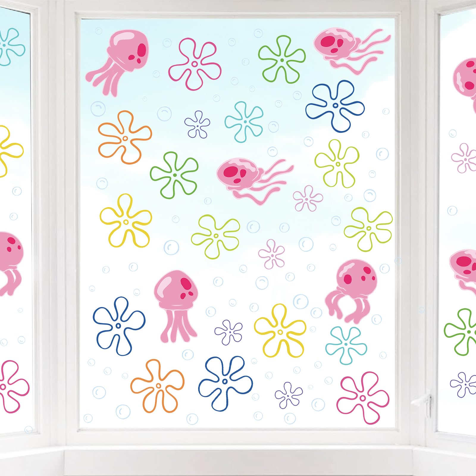 JQPYGB Jellyfish Bubbles Wall Decal party-decoration—perfect mermaid-themed event backdrop