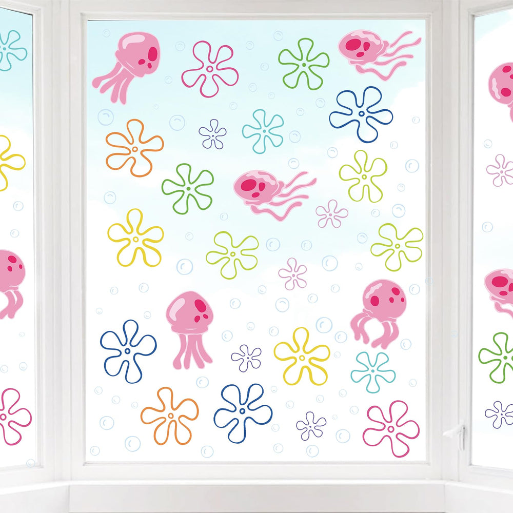 JQPYGB Jellyfish Bubbles Wall Decal party-decoration—perfect mermaid-themed event backdrop