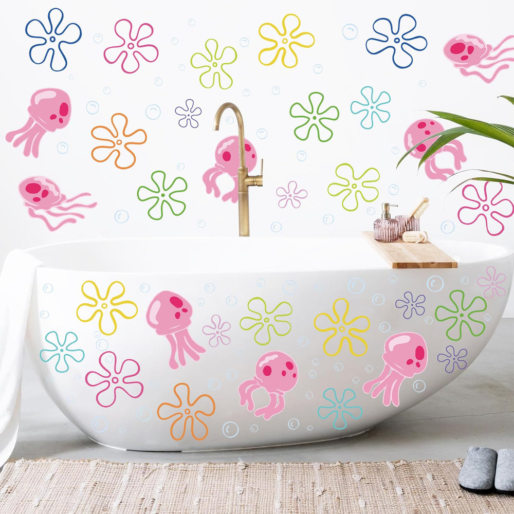 JQPYGB Jellyfish Bubbles Wall Decal varied-sizes—dynamic composition with bubbles of different diameters