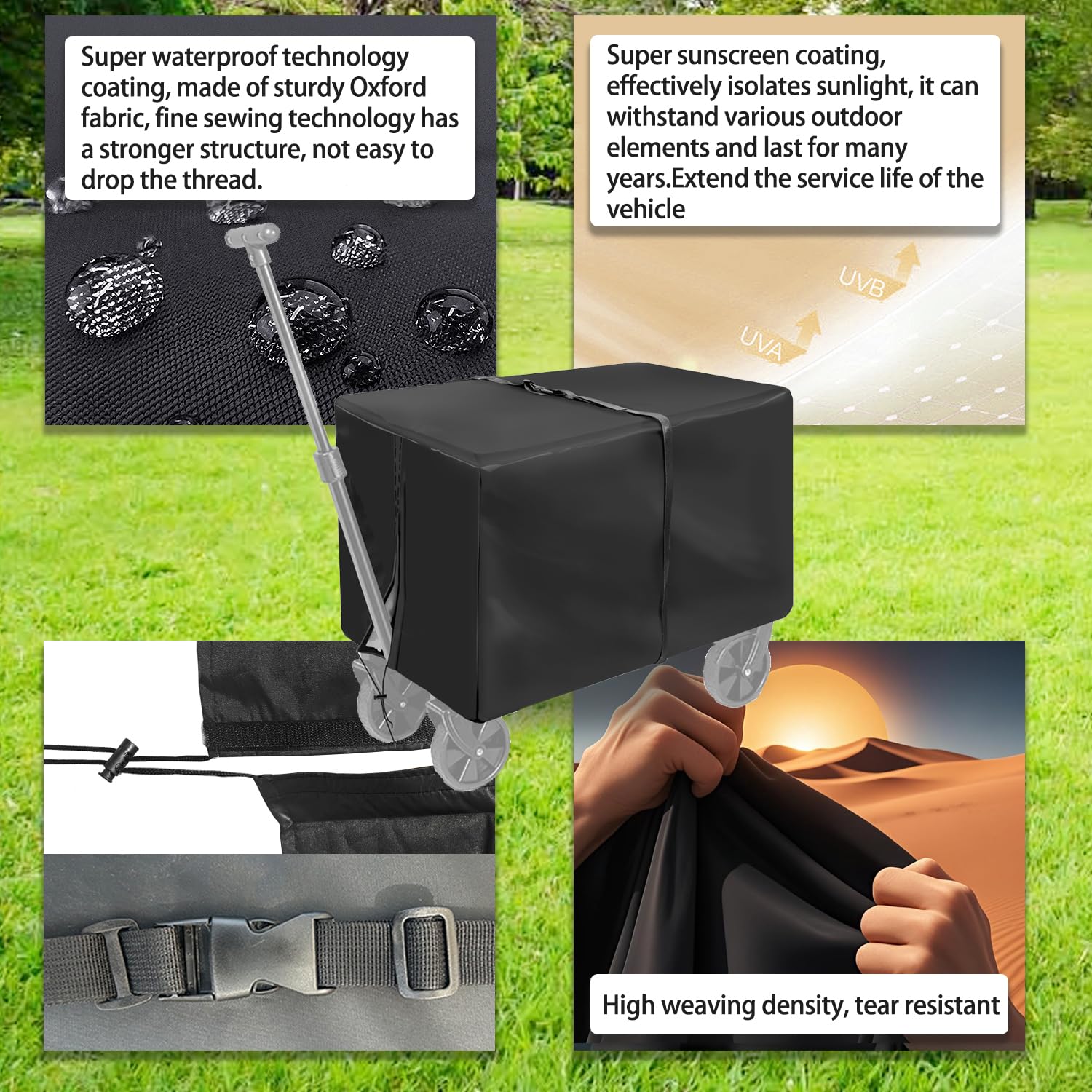 JRRXM universal folding stroller cover windproof buckle close-up for secure fit
