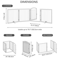 JSB dog gate 96in wide folding structure highlights easy storage.