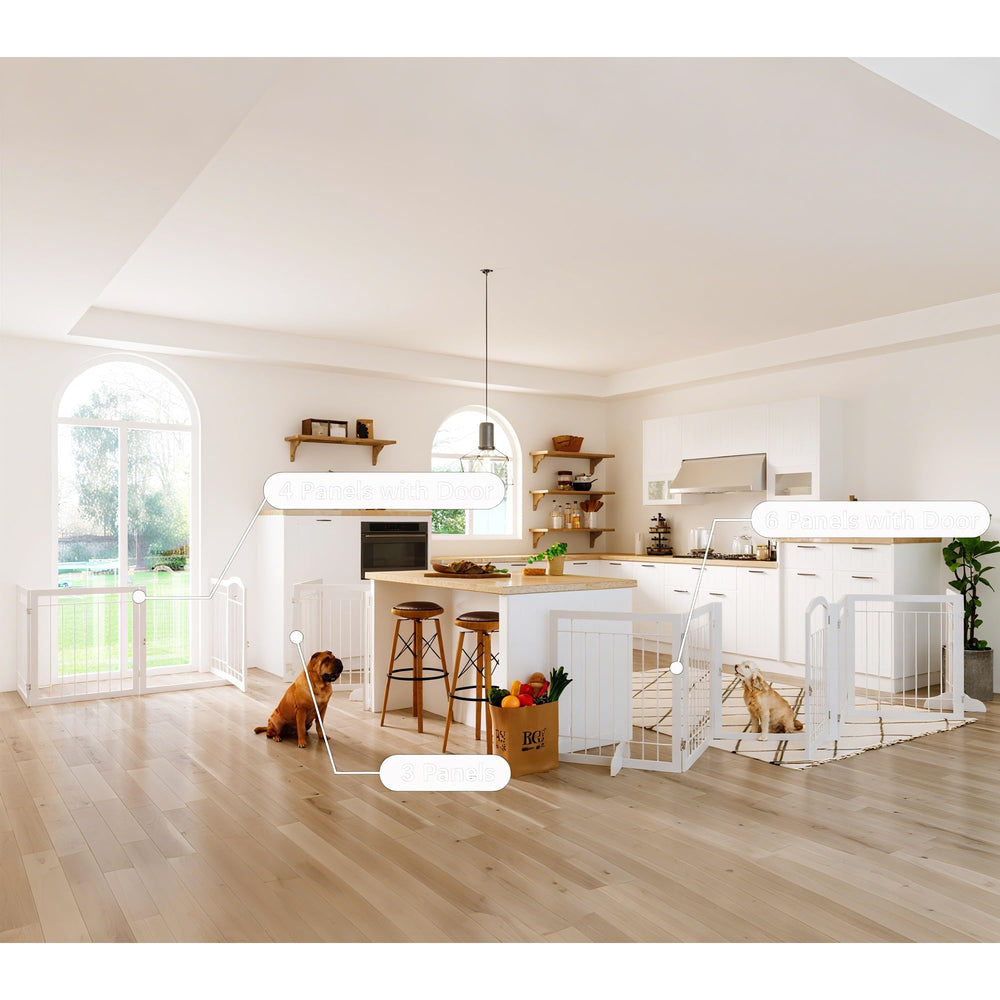 JSB dog gate collapsed storage keeps clutter minimal when not in use