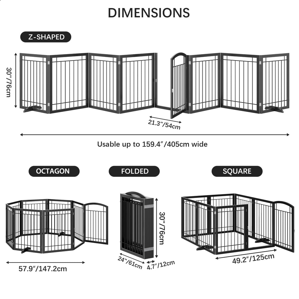 JSB dog gate with door walkthrough panel ready for passage.