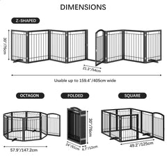 JSB dog gate with door walkthrough panel ready for passage.