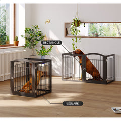 JSB freestanding 30-inch tall gate features a walk-through doorway.