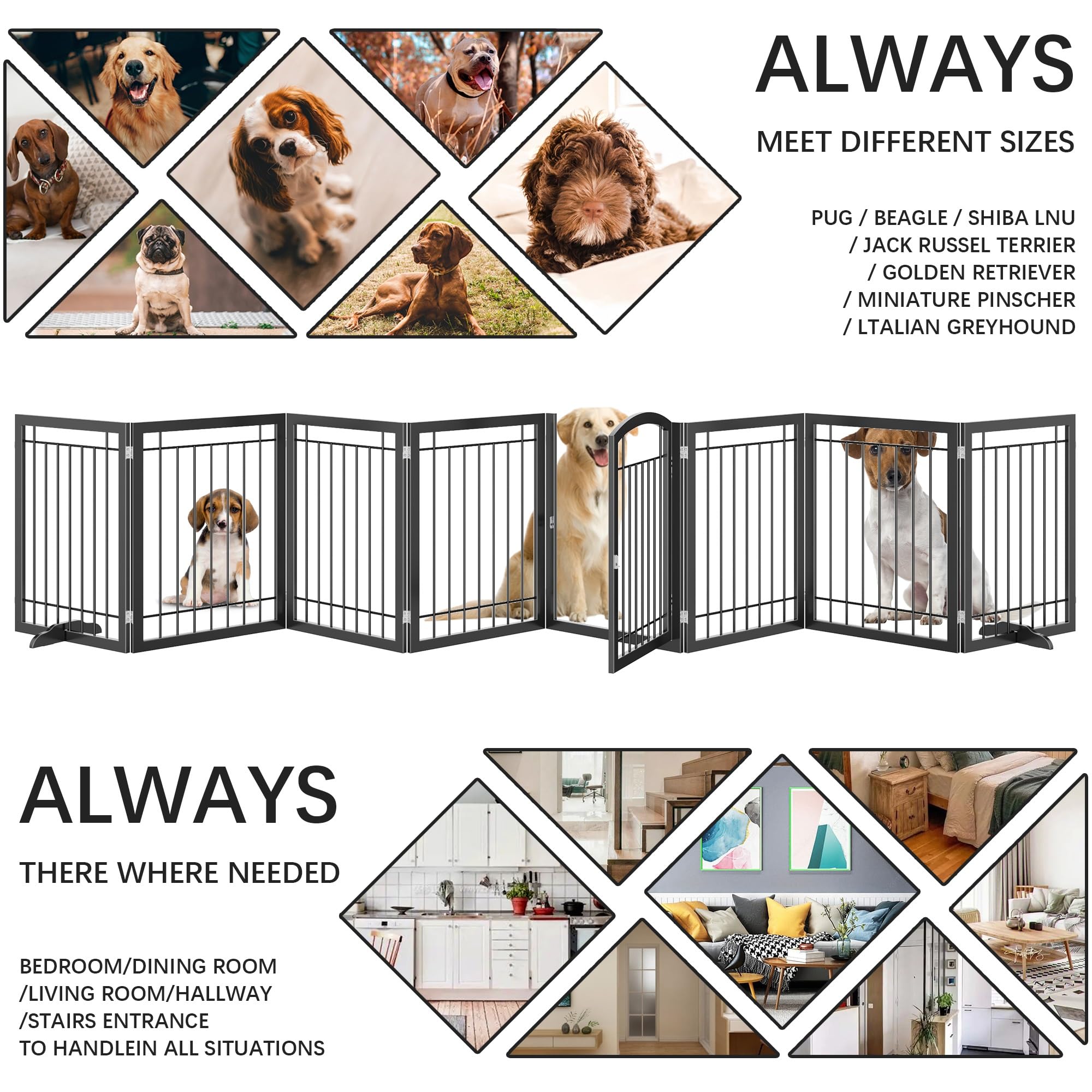 JSB dog fence shown in hallway for space management.