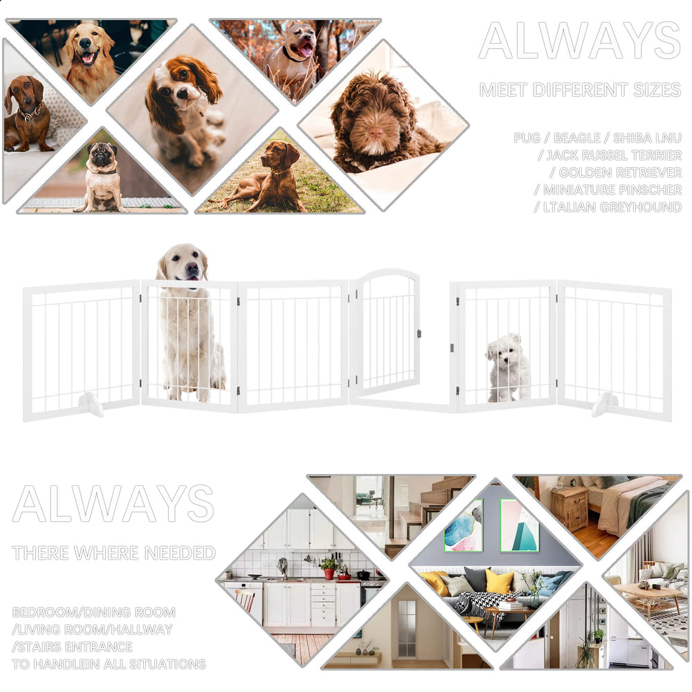 JSB dog gate with support feet installed increases overall stability