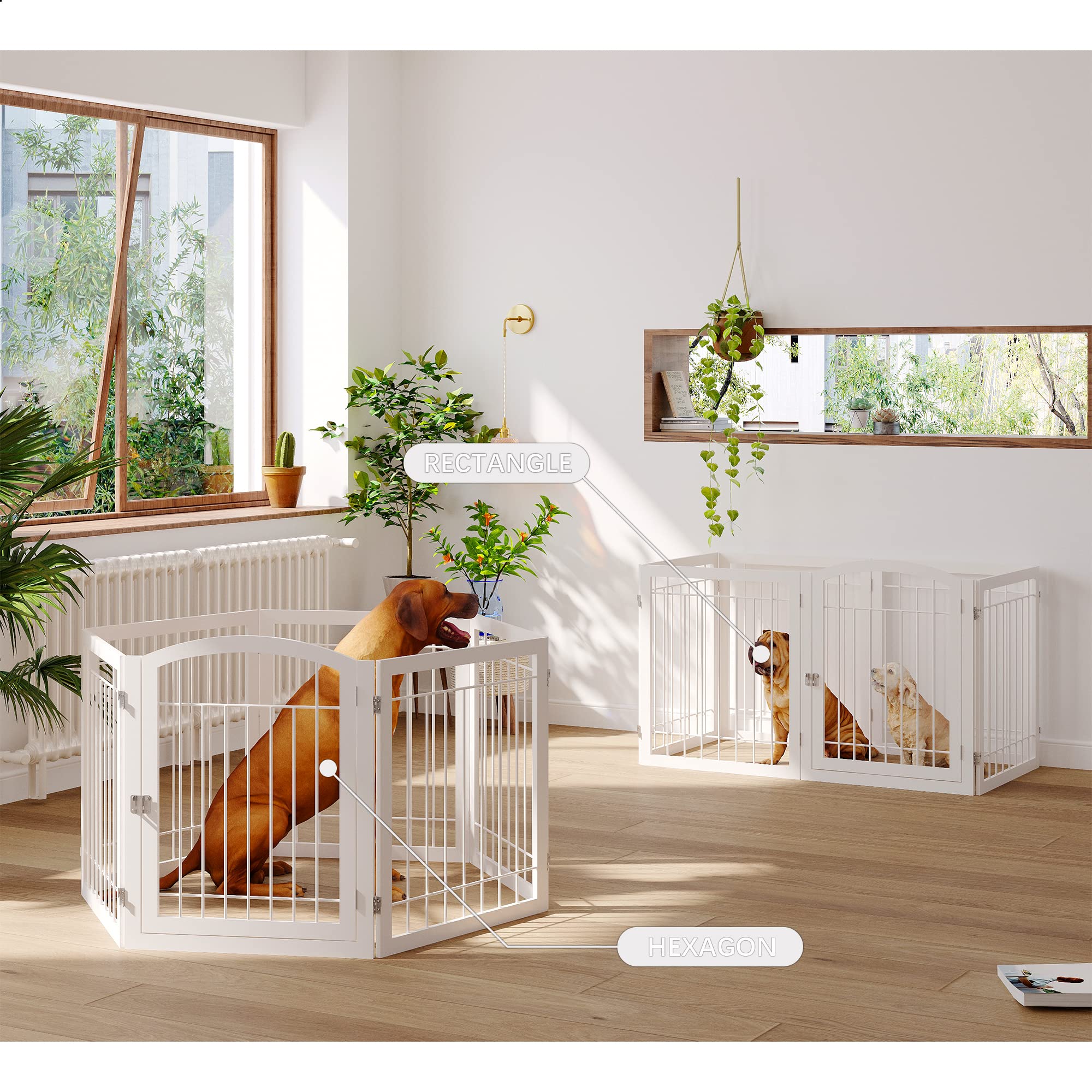 JSB dog gate walk-through door enables convenient pet passage