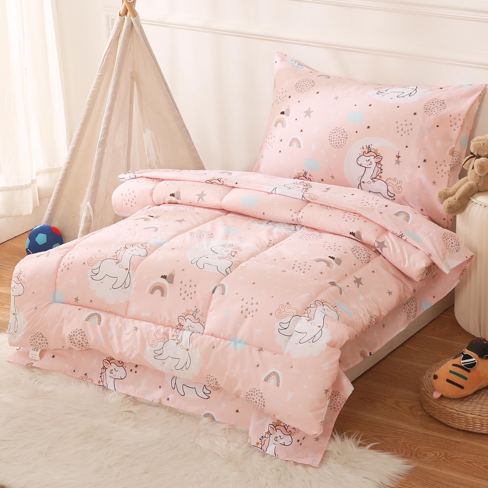 JSD Pink Unicorn OEKO-TEX certified fabric supports skin-friendly sleep