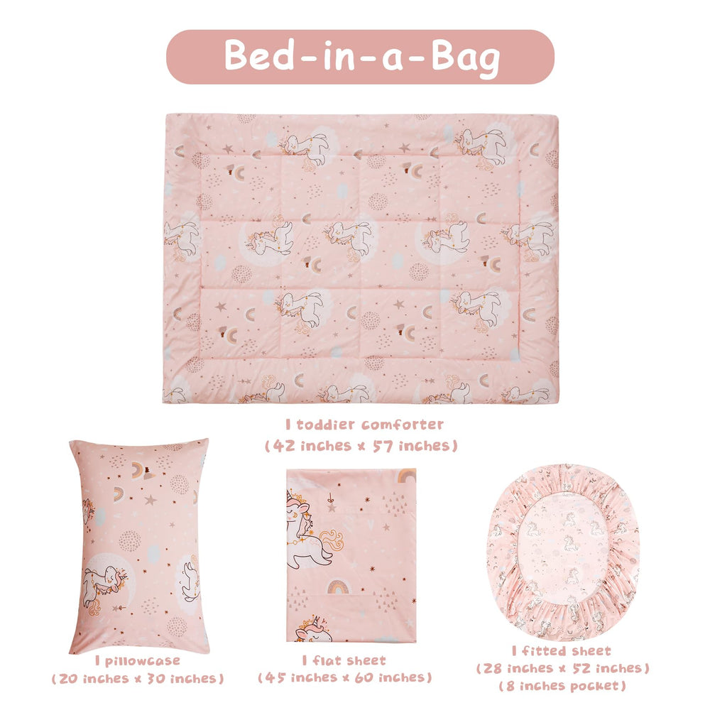 JSD Pink Unicorn pillowcase features envelope closure for easy pillow insertion