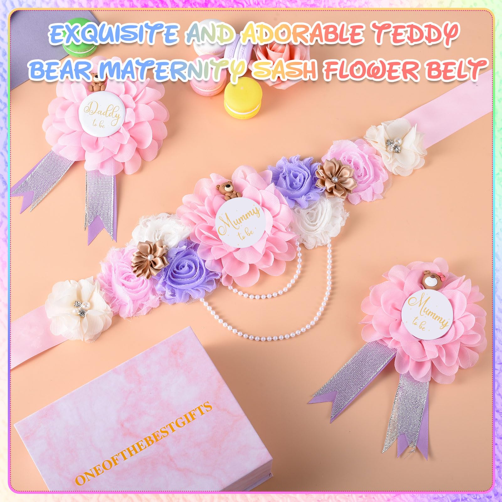 Jspupifip teddy bear mommy corsage pink complements maternity outfits