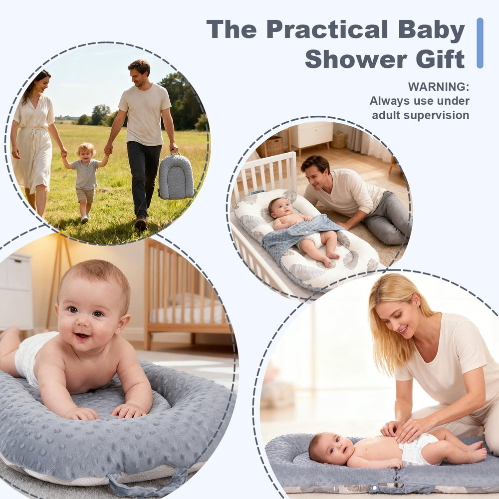 JSTPRO Baby Lounger carry handle supports effortless lifting and placement.