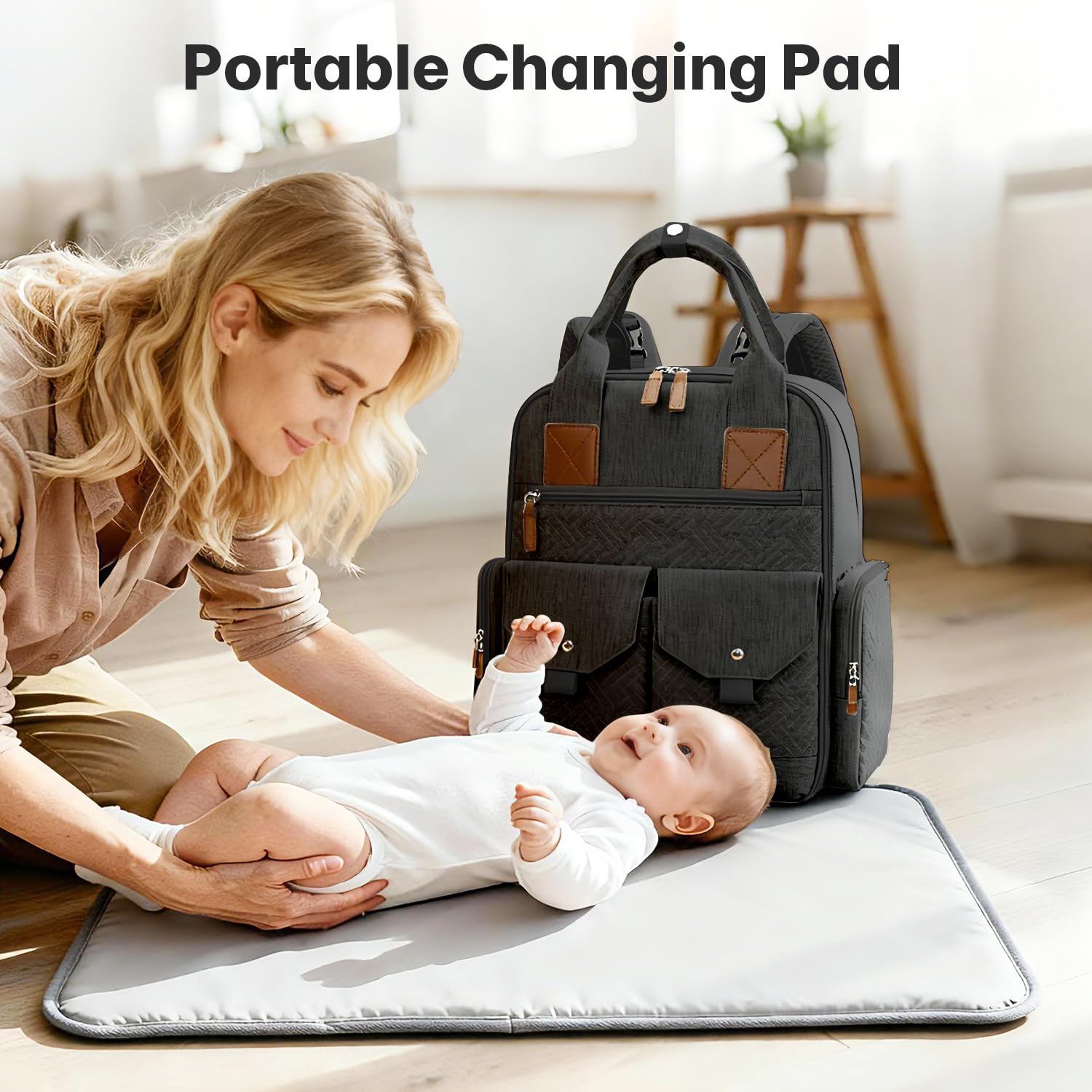JSTPRO Diaper Bag Backpack bottle pockets fit major brands for convenient feeding