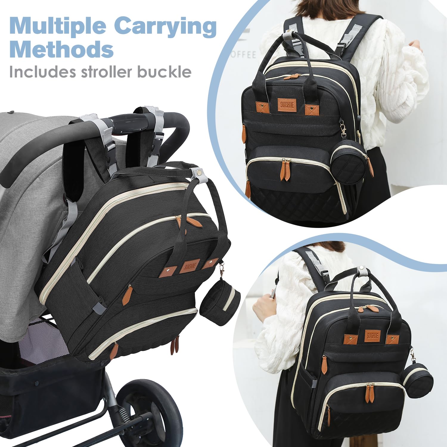 JSTPRO changing station with padded surface for outdoor diaper changes
