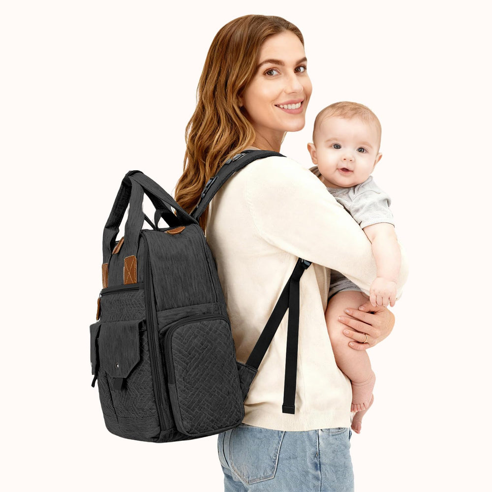 JSTPRO Diaper Bag Backpack durable zippers support daily use
