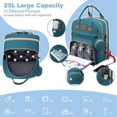 JSTPRO diaper bag backpack insulated bottle pockets preserve baby's warm beverages.
