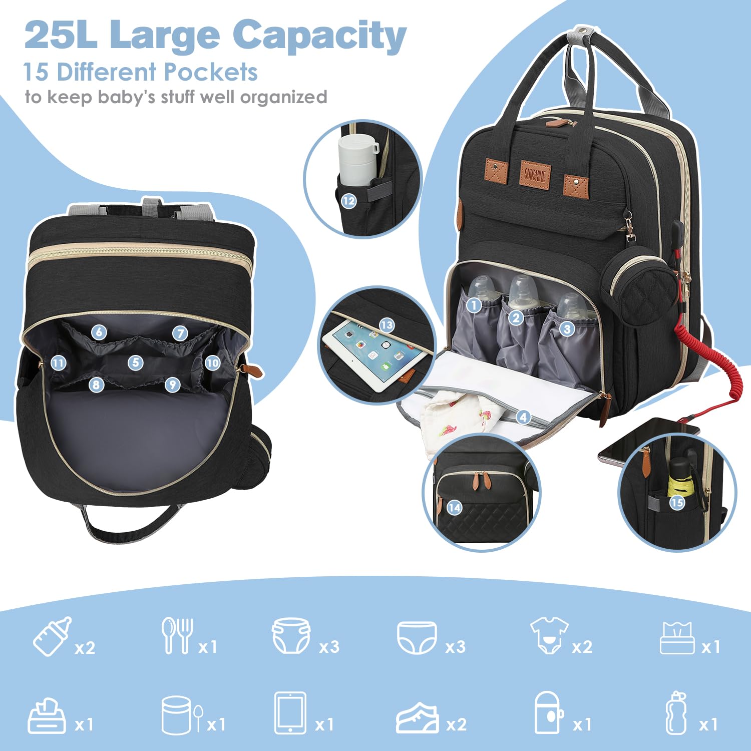 JSTPRO insulated bottle pocket keeps bottles warm during outings