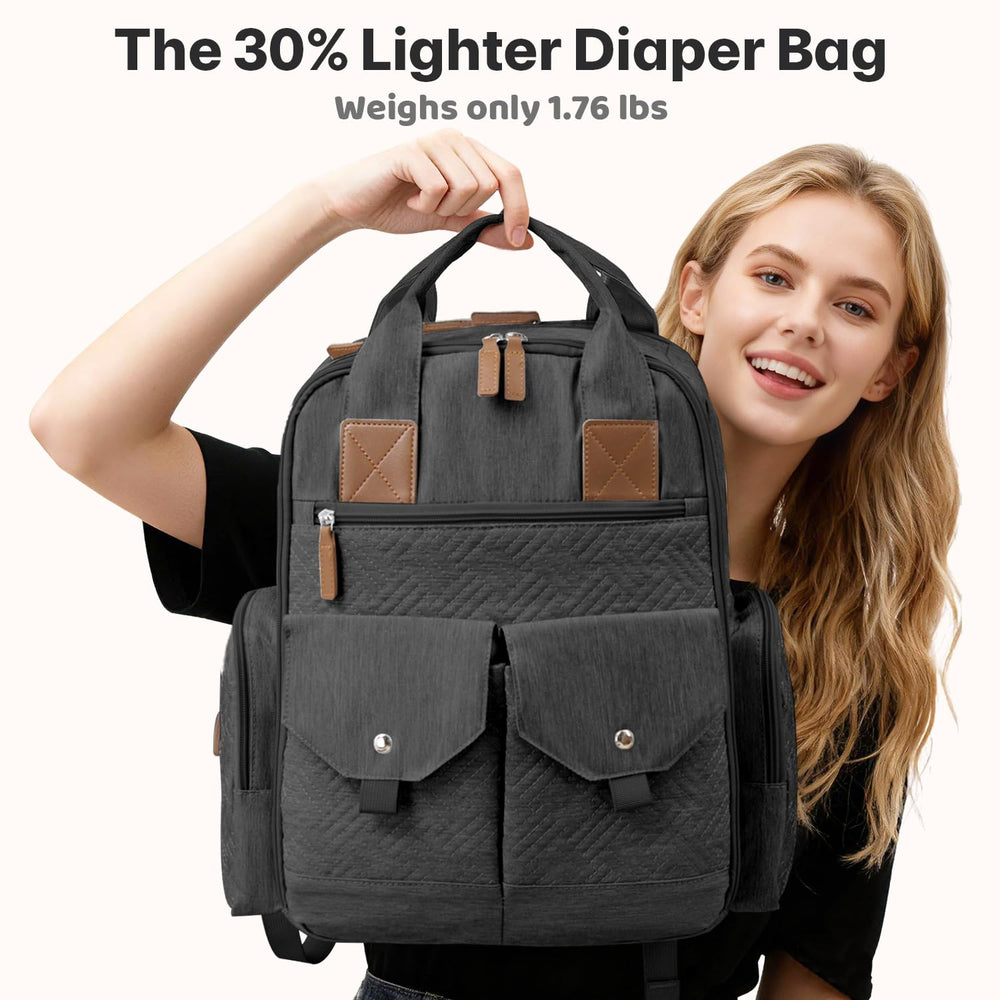 JSTPRO Diaper Bag Backpack interior pockets keep items organized on the go