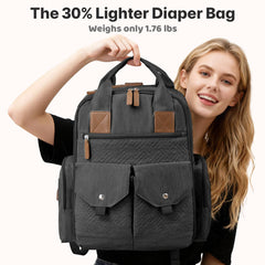 JSTPRO Diaper Bag Backpack interior pockets keep items organized on the go