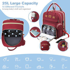 JSTPRO diaper bag changing station with padded surface for comfortable diaper changes.