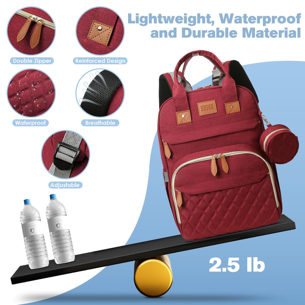 JSTPRO multiple carrying methods let you wear as backpack, tote, or stroller-hung.