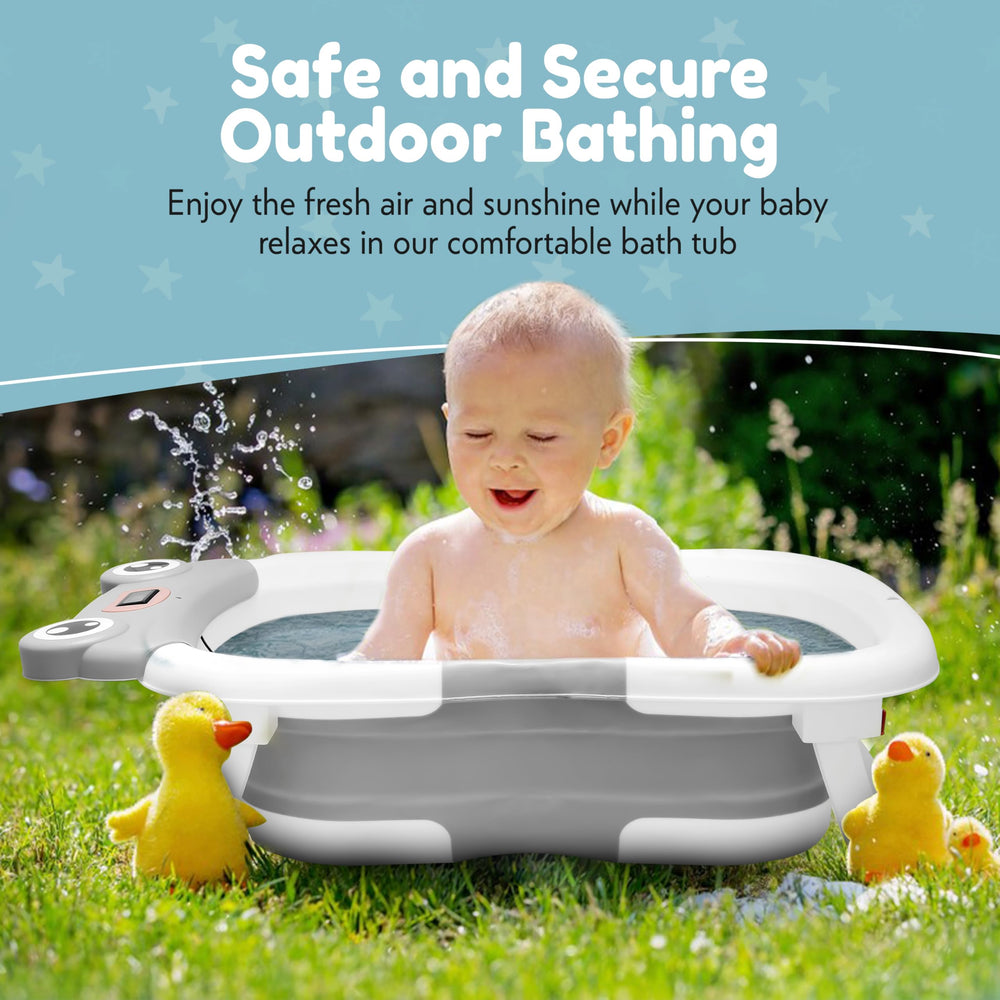 JTCosas Collapsible Baby Bathtub ready-to-use as laundry basket when not used for baths