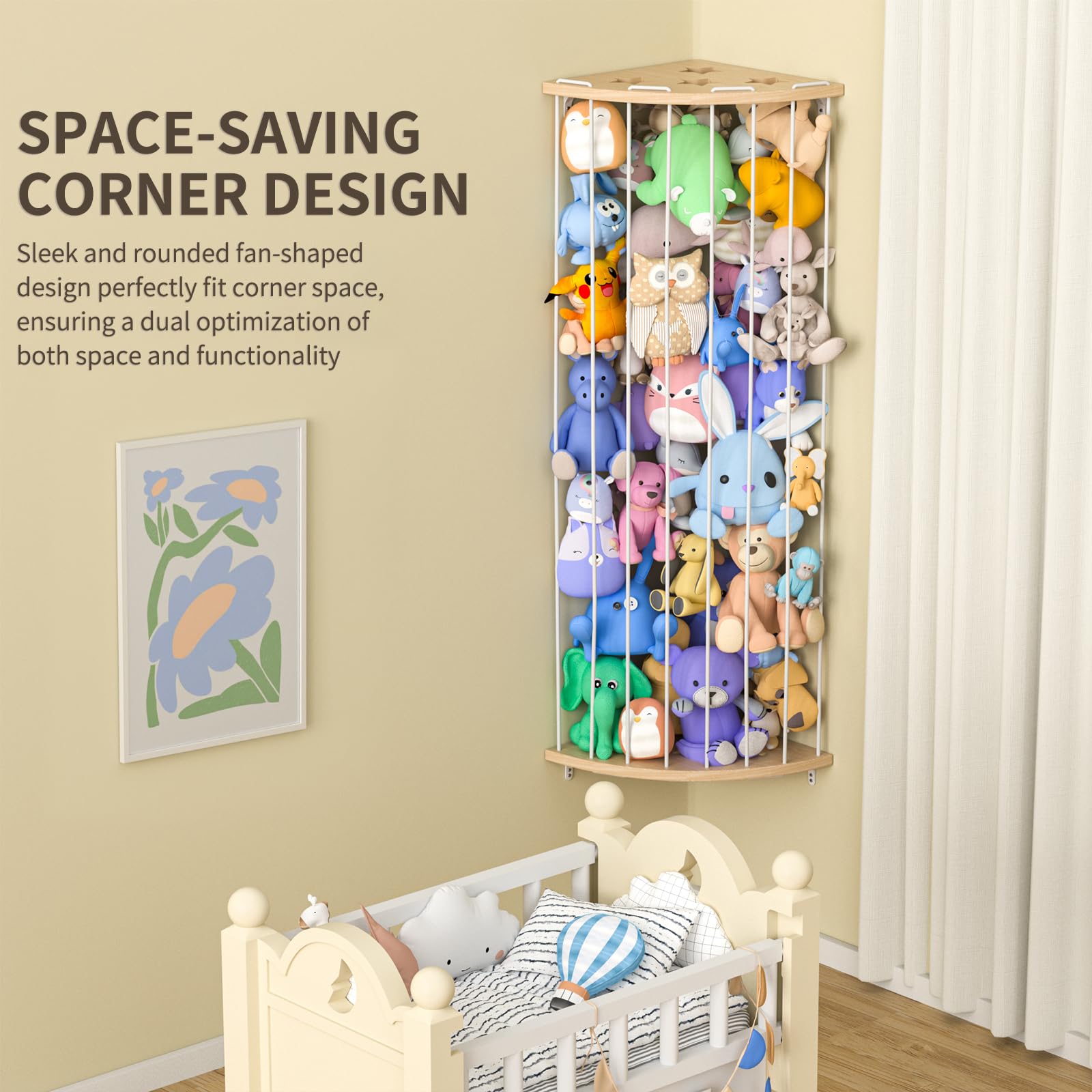 Jtksfcl adjustable-height design grows with your child’s plush toy collection.