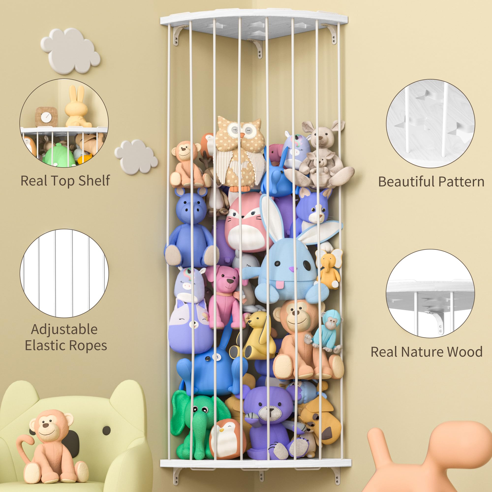 Jtksfcl white color fits nurseries and playrooms for versatile decor compatibility