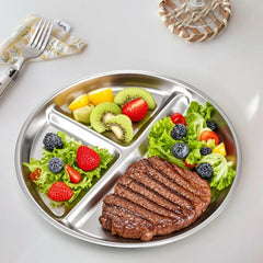 JUYUANFENGGOU anti-drop kids plate keeps mealtime safe.