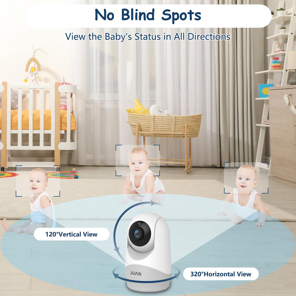 Juan baby monitor night-vision-5inch delivers clear nursery detail in low light.