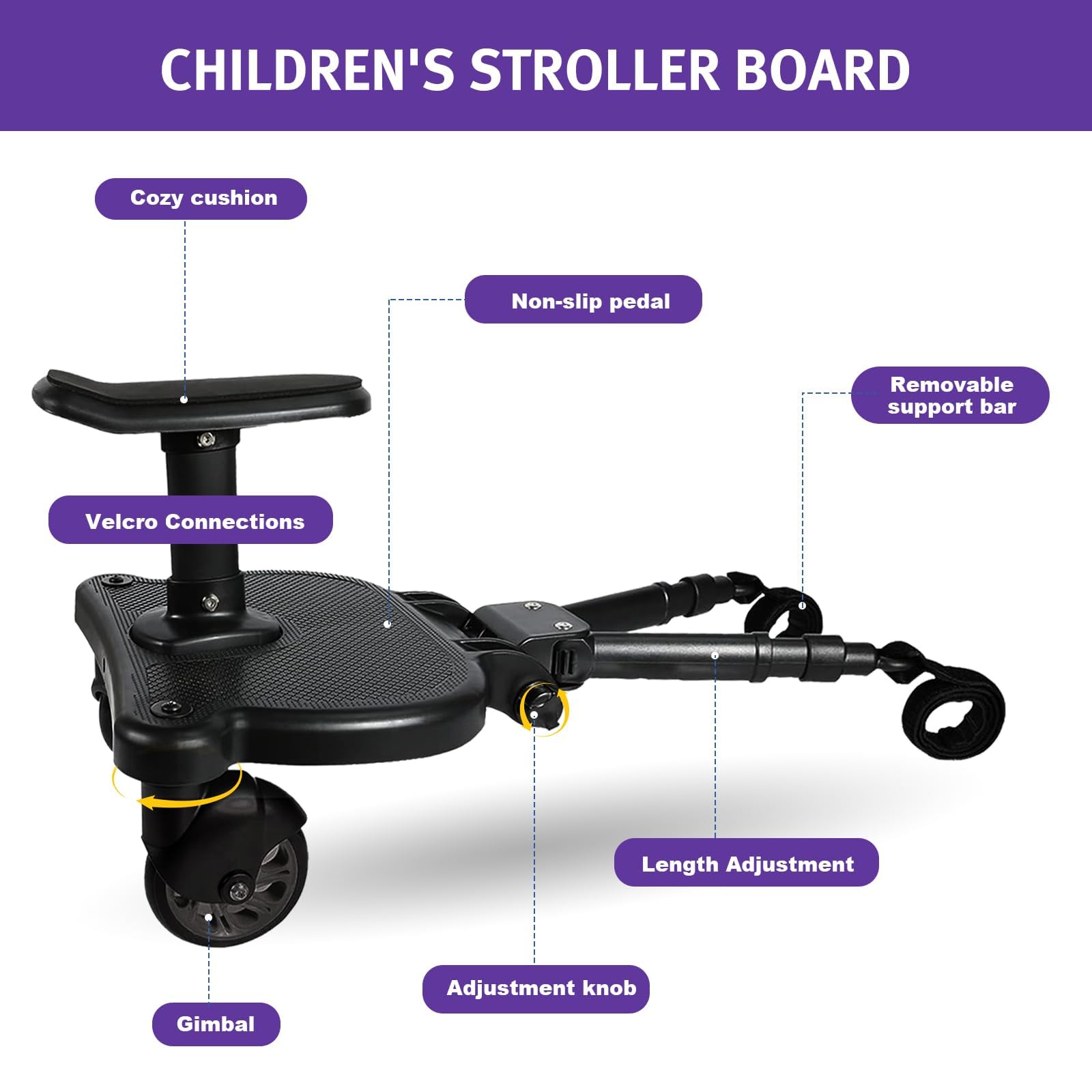 JUANWAN 360-degree wheels adapt to uneven surfaces for smoother steering.