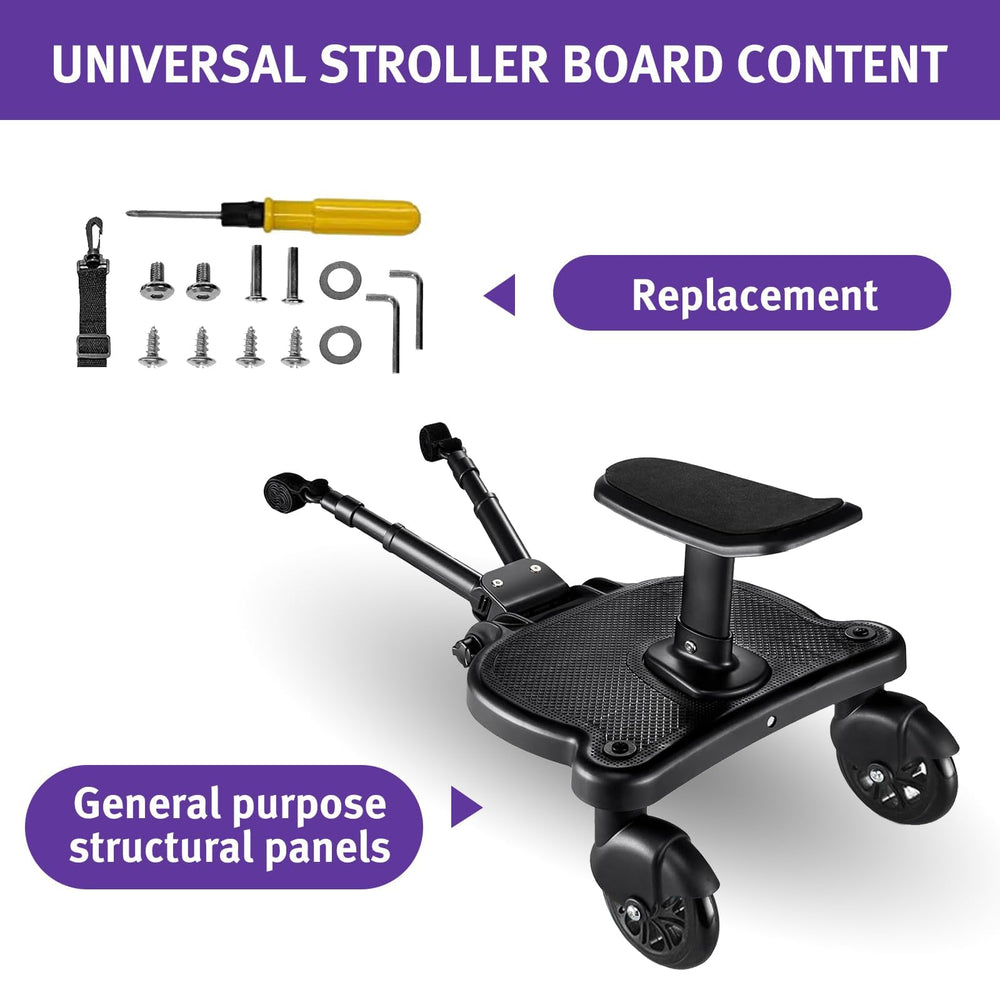 JUANWAN non-slip footrest keeps little feet safe and steady on bumpy sidewalks.