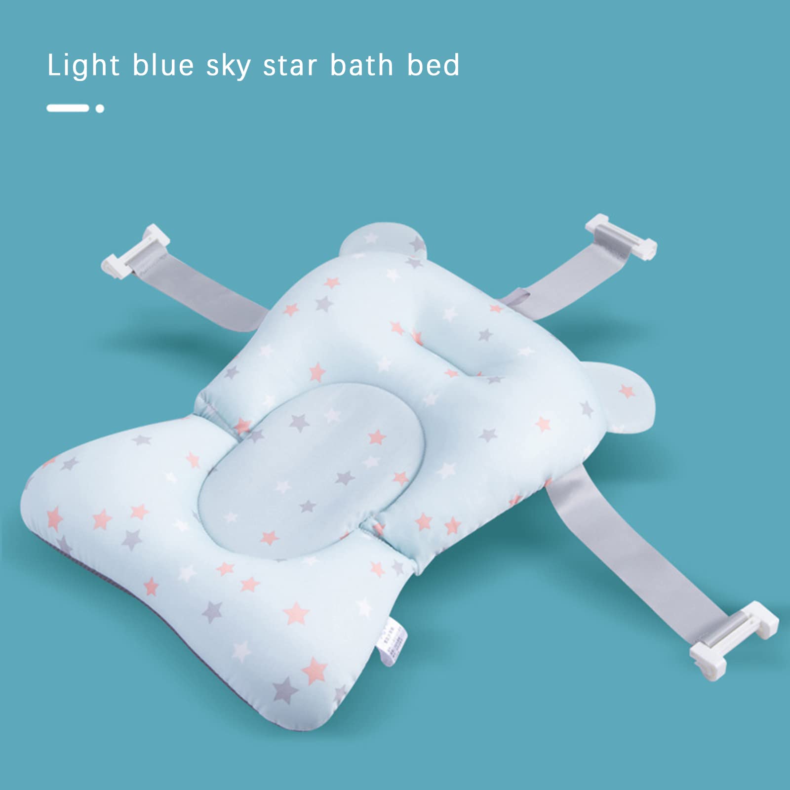 Juaugusep baby bath cushion with pink crown pattern keeps baby comfy and secure.