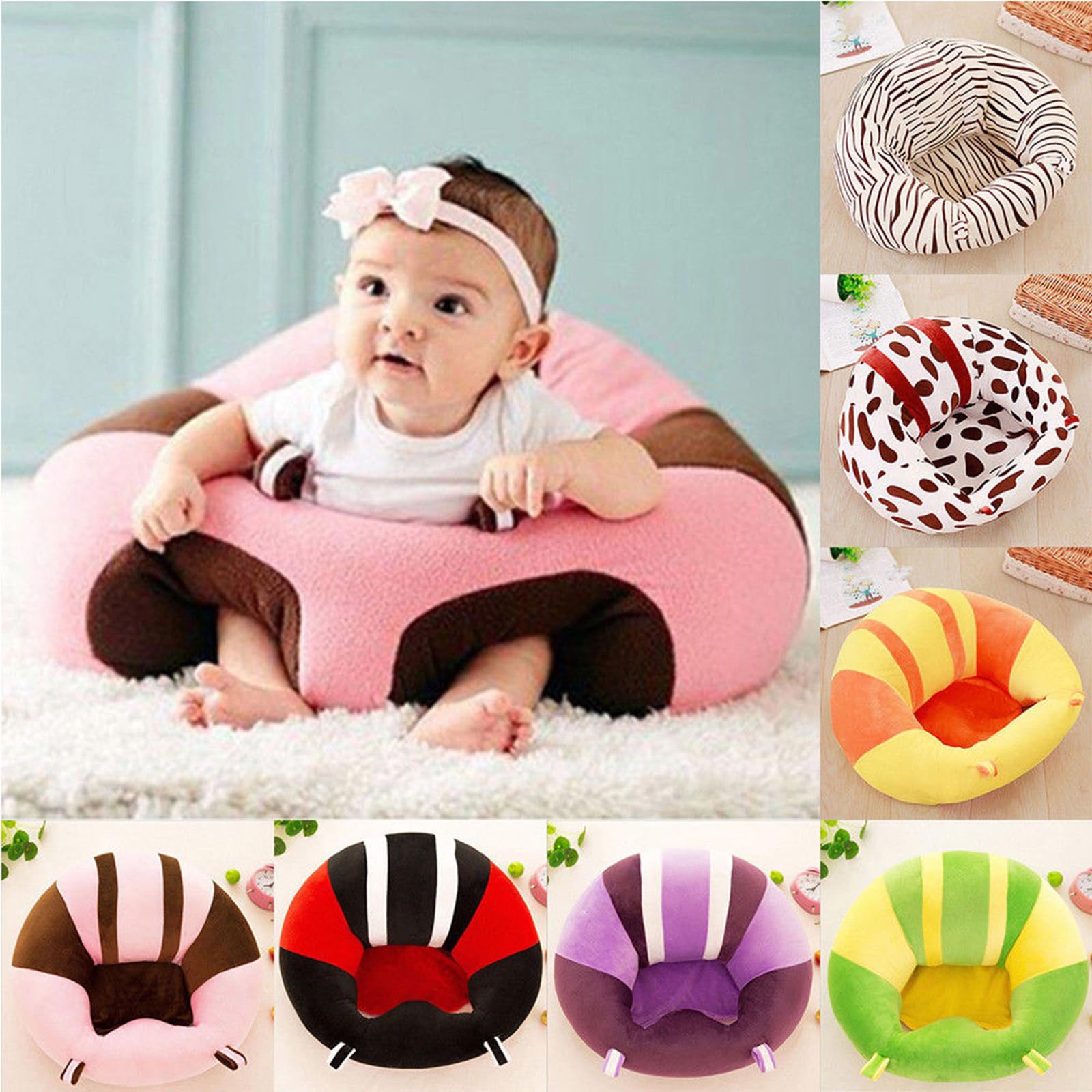 Juaugusep Baby Sitting Support Sofa in a cozy playroom demonstrates back support and stability for sitting up.