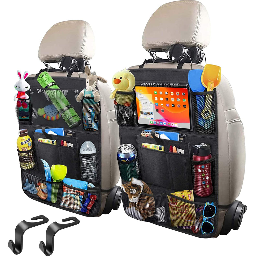 JUCAINHI car storage organizer backseat with eight pockets for clutter-free trips.
