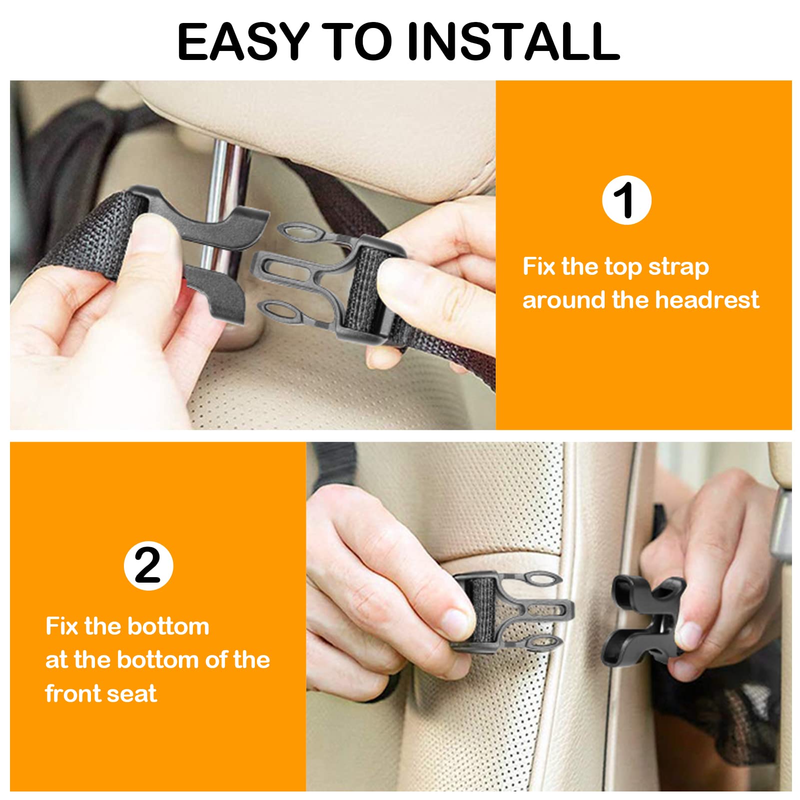 JUCAINHI backseat organizer fits most models with elastic band to prevent sagging.