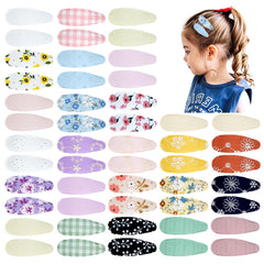 JUCCPUL 50pcs snap hair clips gift box keeps hair tidy with colorful styles