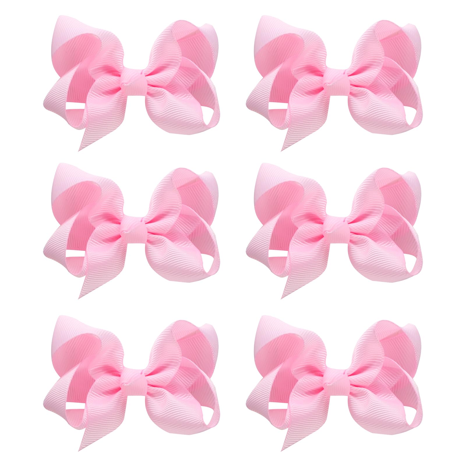 JUCCPUL pink grosgrain hair bows with clip for secure toddler styling