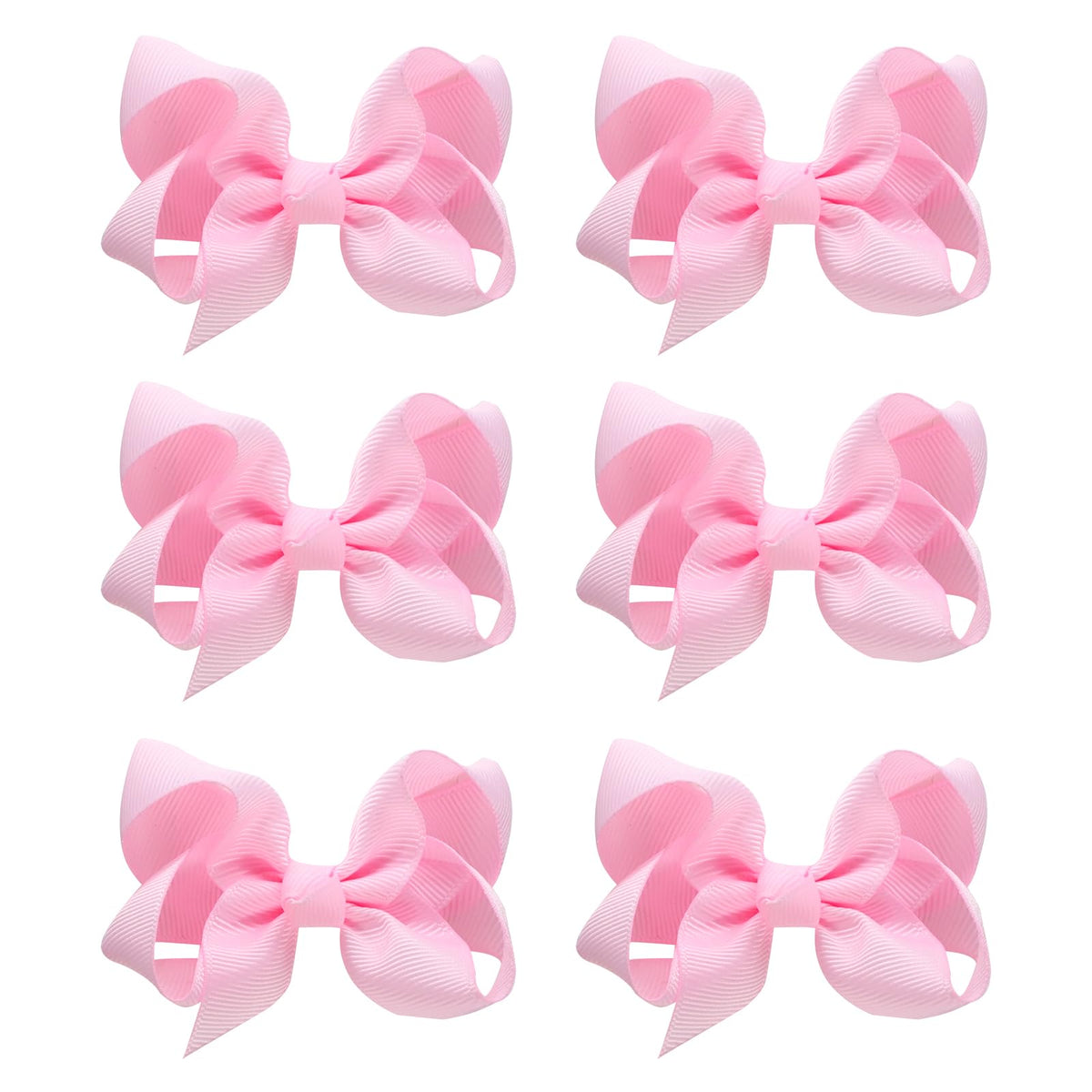 JUCCPUL pink grosgrain hair bows with clip for secure toddler styling