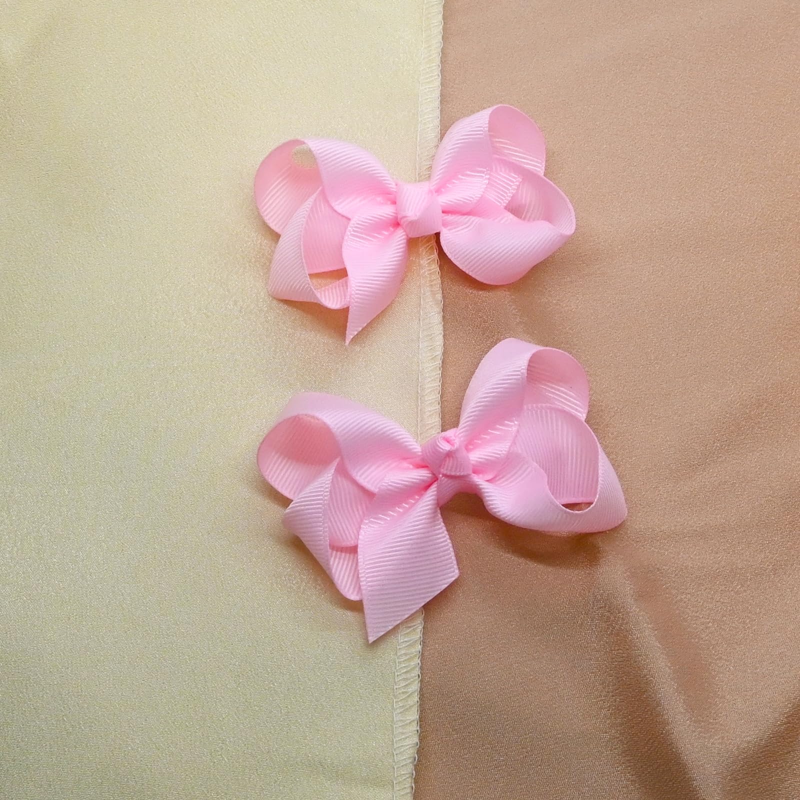 JUCCPUL handmade pink bow clips for braids and ponytails