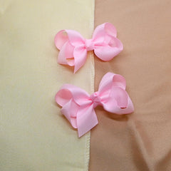 JUCCPUL handmade pink bow clips for braids and ponytails