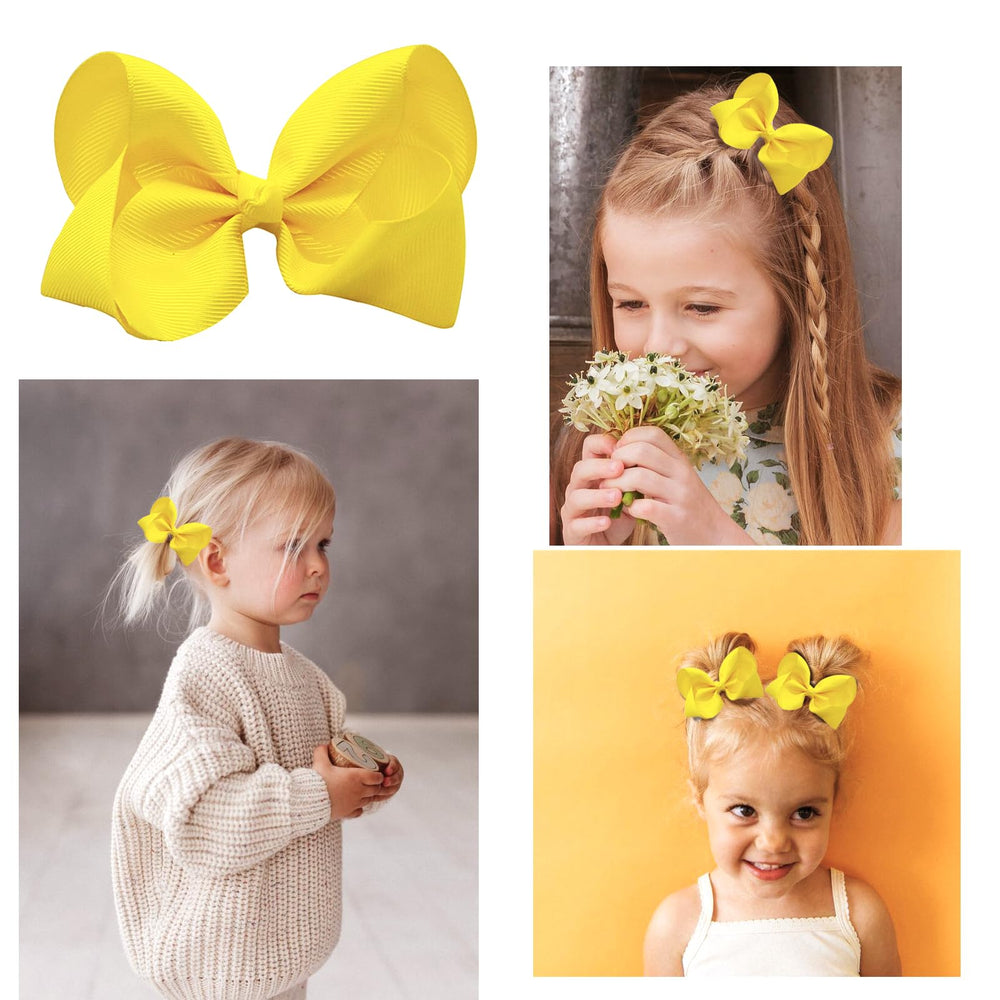 JUCCPUL alligator-clip yellow bow with secure grip for all hair types