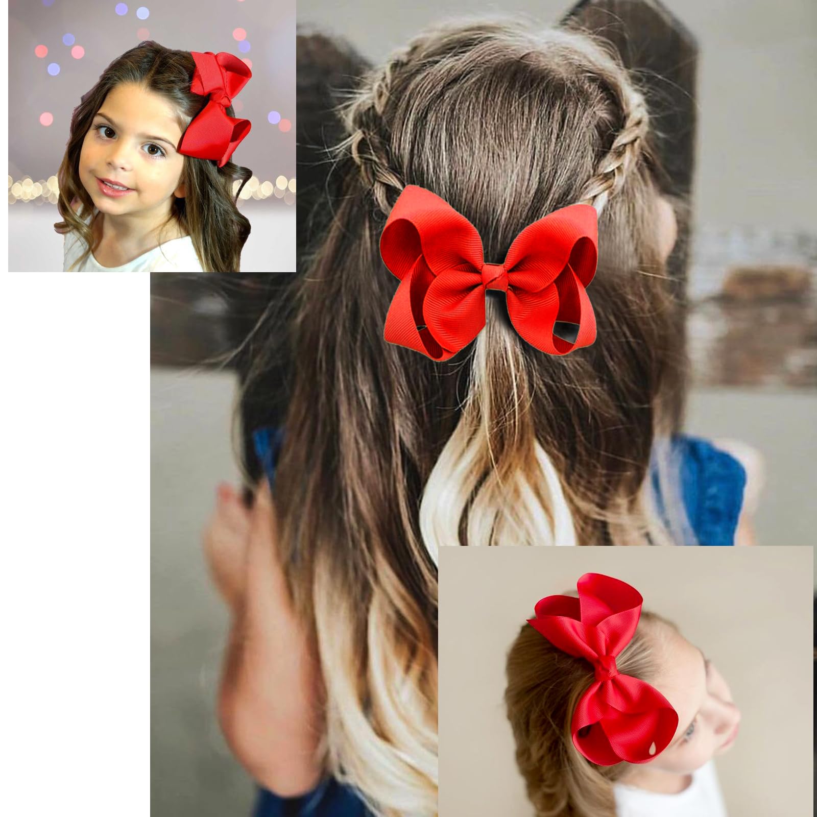 JUCCPUL red bow with strong grip keeps hair out of eyes during wear