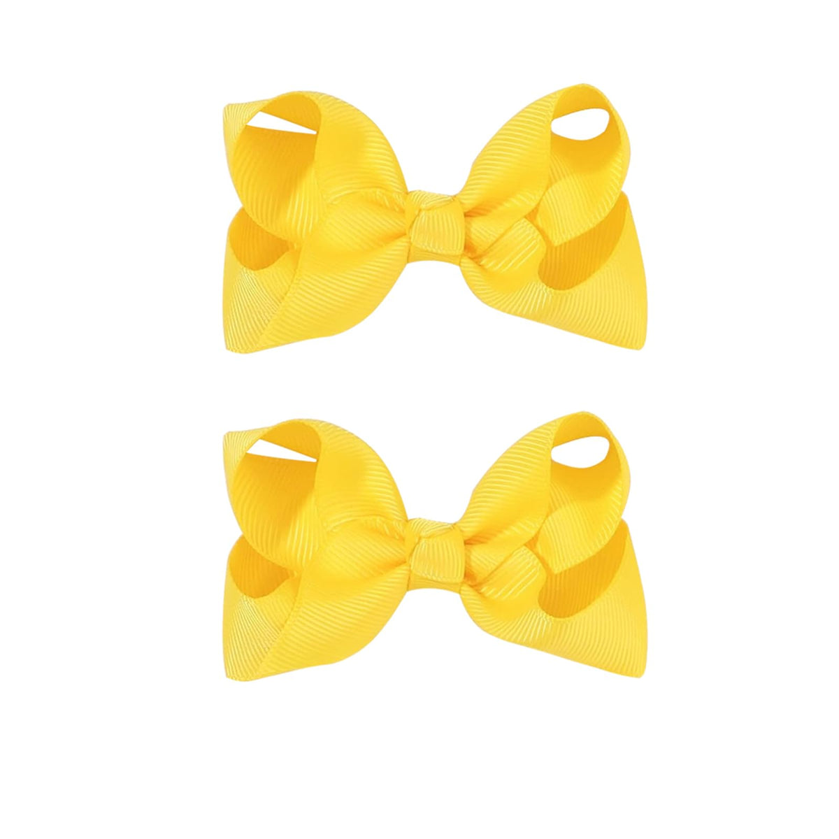 JUCCPUL yellow 4.5-inch bow on an alligator clip for secure toddler hairstyles.