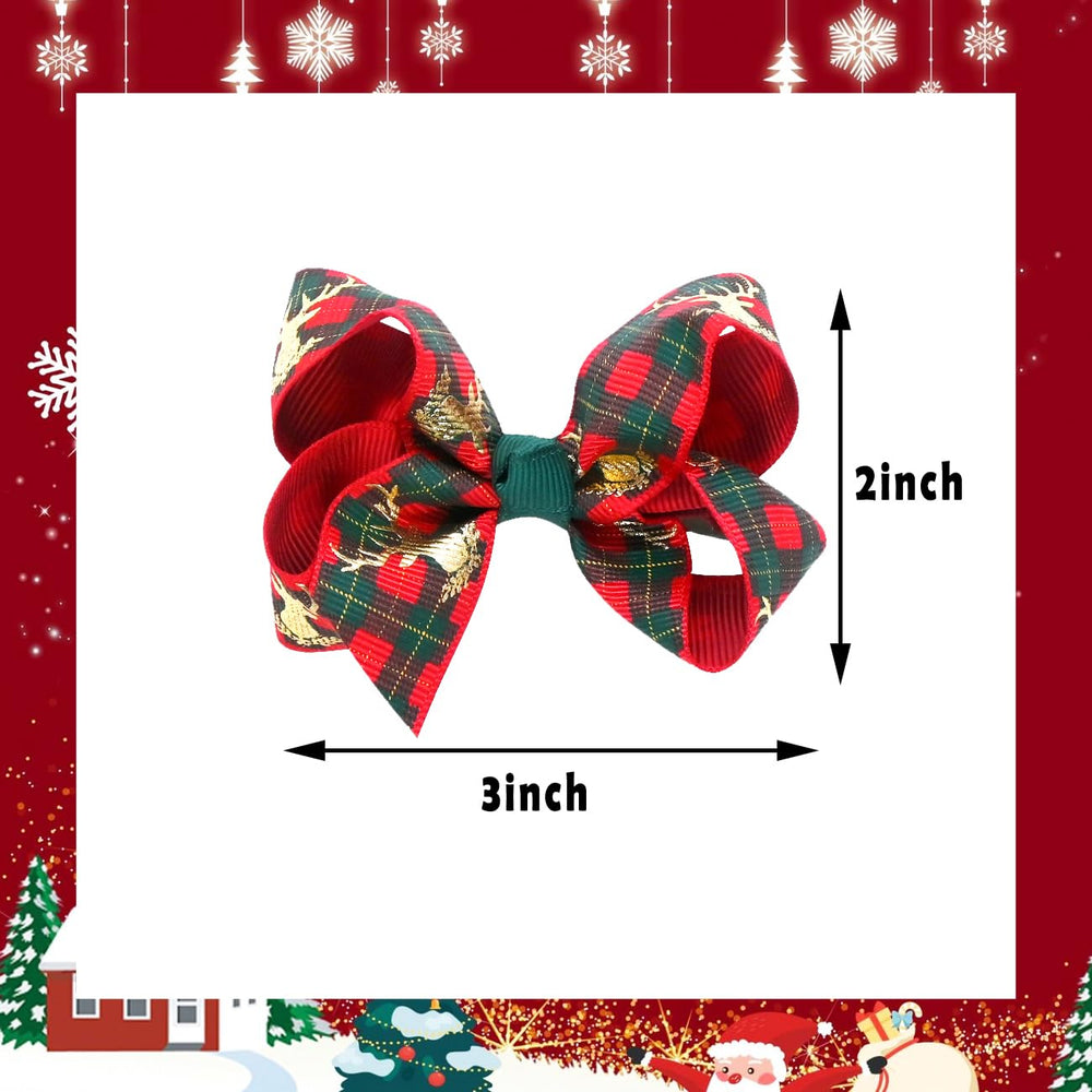 JUCCPUL Christmas bow on toddler head demonstrates comfy fit