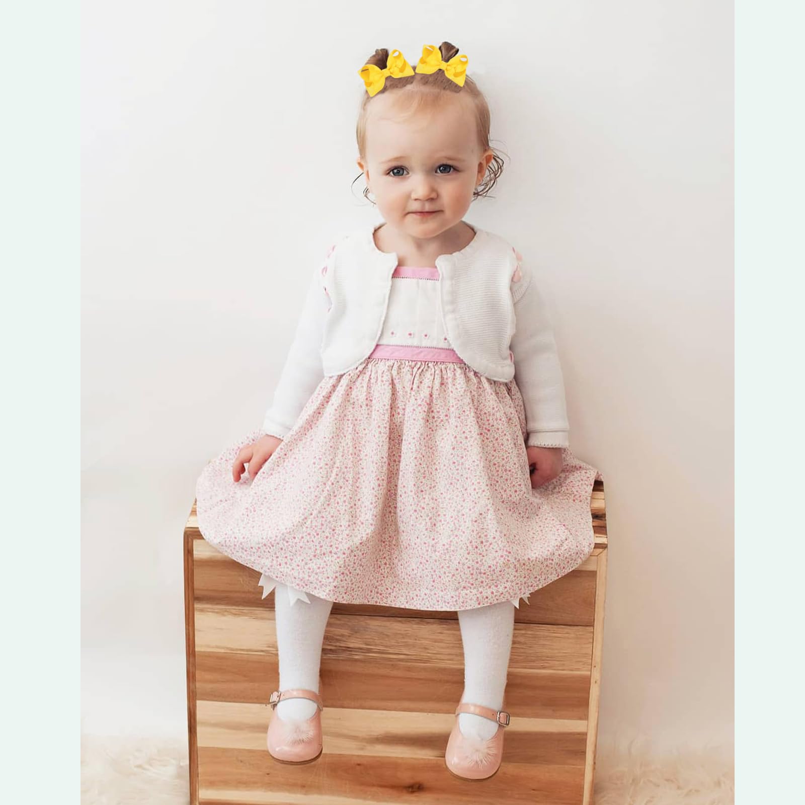 JUCCPUL clip-base yellow bow with strong grip to stay in place