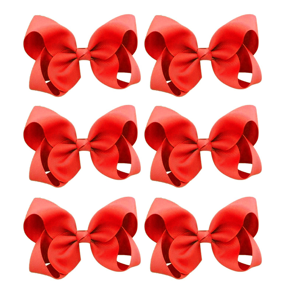 JUCCPUL red grosgrain bow with alligator clip secures toddler hair