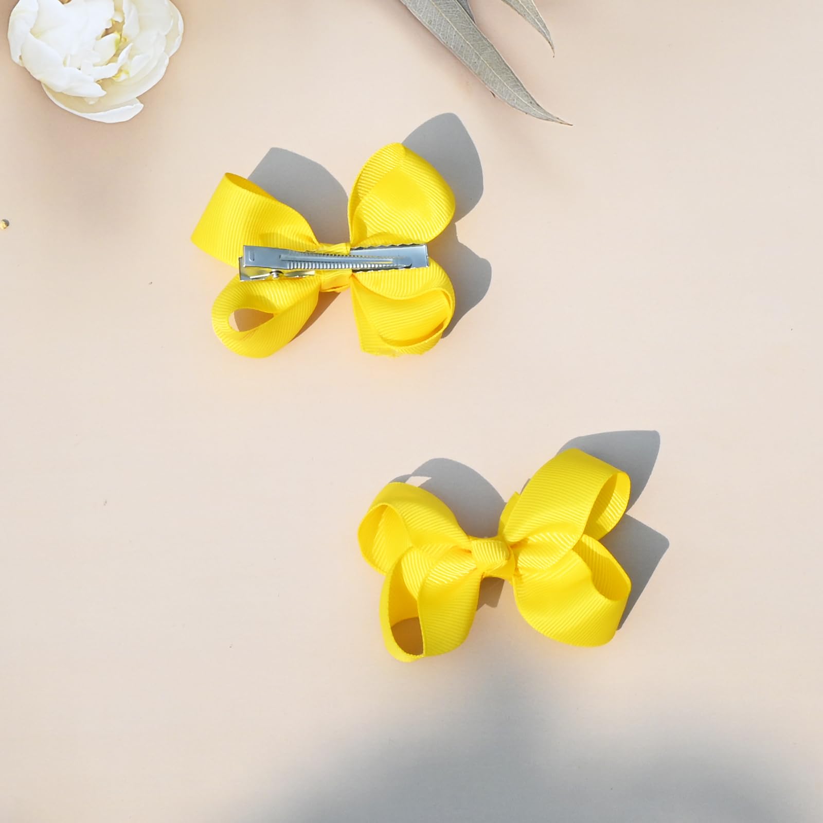 JUCCPUL toddler hair style yellow bow great for ponytails